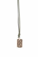 PATER necklace in 925° gold-plated silver with green cord (AGI328-C VE)
